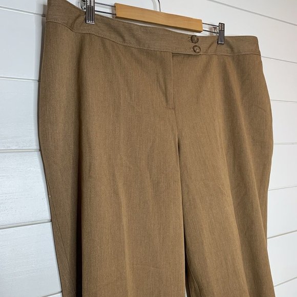 EUC Lane Bryant Dress Pants Size 18 Brown Dark Khaki 31" Inseam Straight Leg - Picture 2 of 4